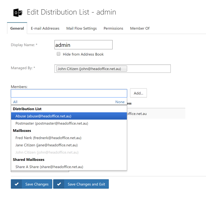 Distribution List Management